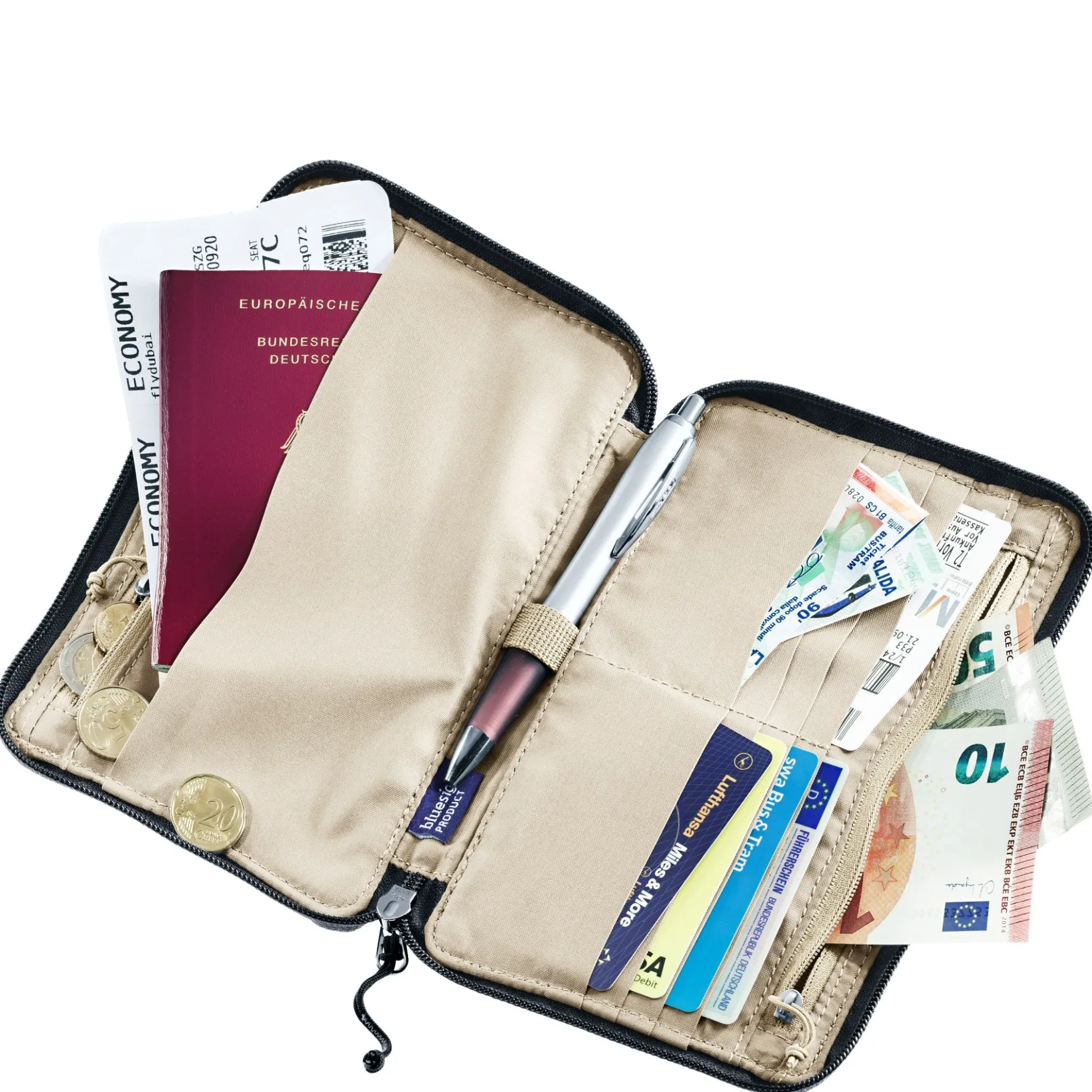 Travel Wallet - Reisegeldbörse 8cc 20 cm (schwarz)