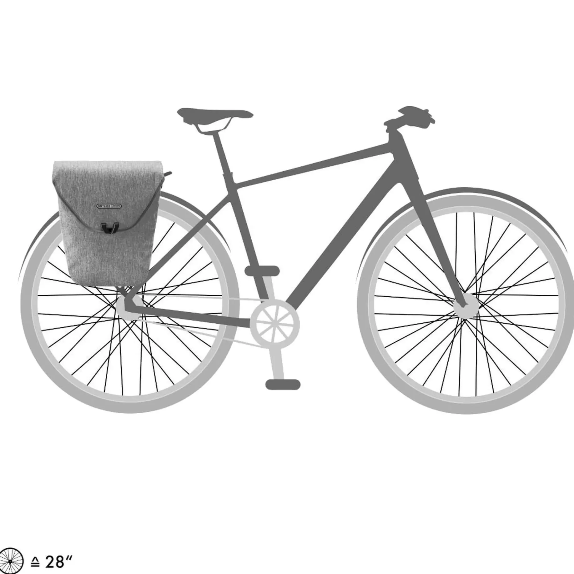 Velo Shopper 18.5 - Hinterradtasche 40 cm (cement)