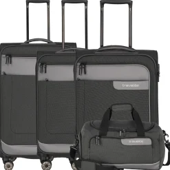 Viia - 4-Rollen-Trolley Set 4tlg. S/M erw./L erw. + Reisetasche (Schiefer)