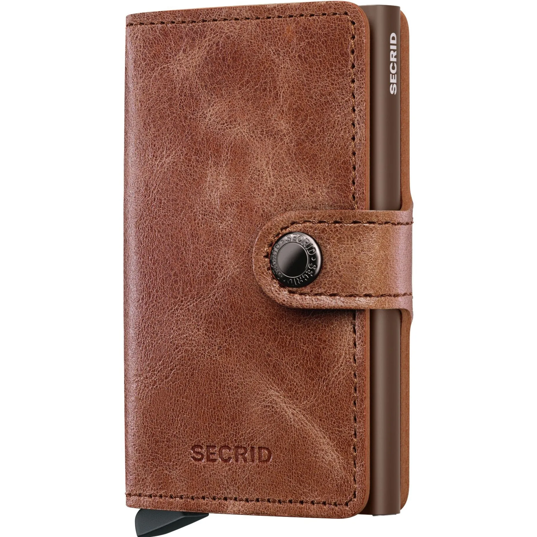 Vintage Miniwallet - Geldbörse RFID 6.5 cm (cognac-brown)