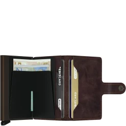 Vintage Miniwallet - Geldbörse RFID 6.5 cm (chocolate)