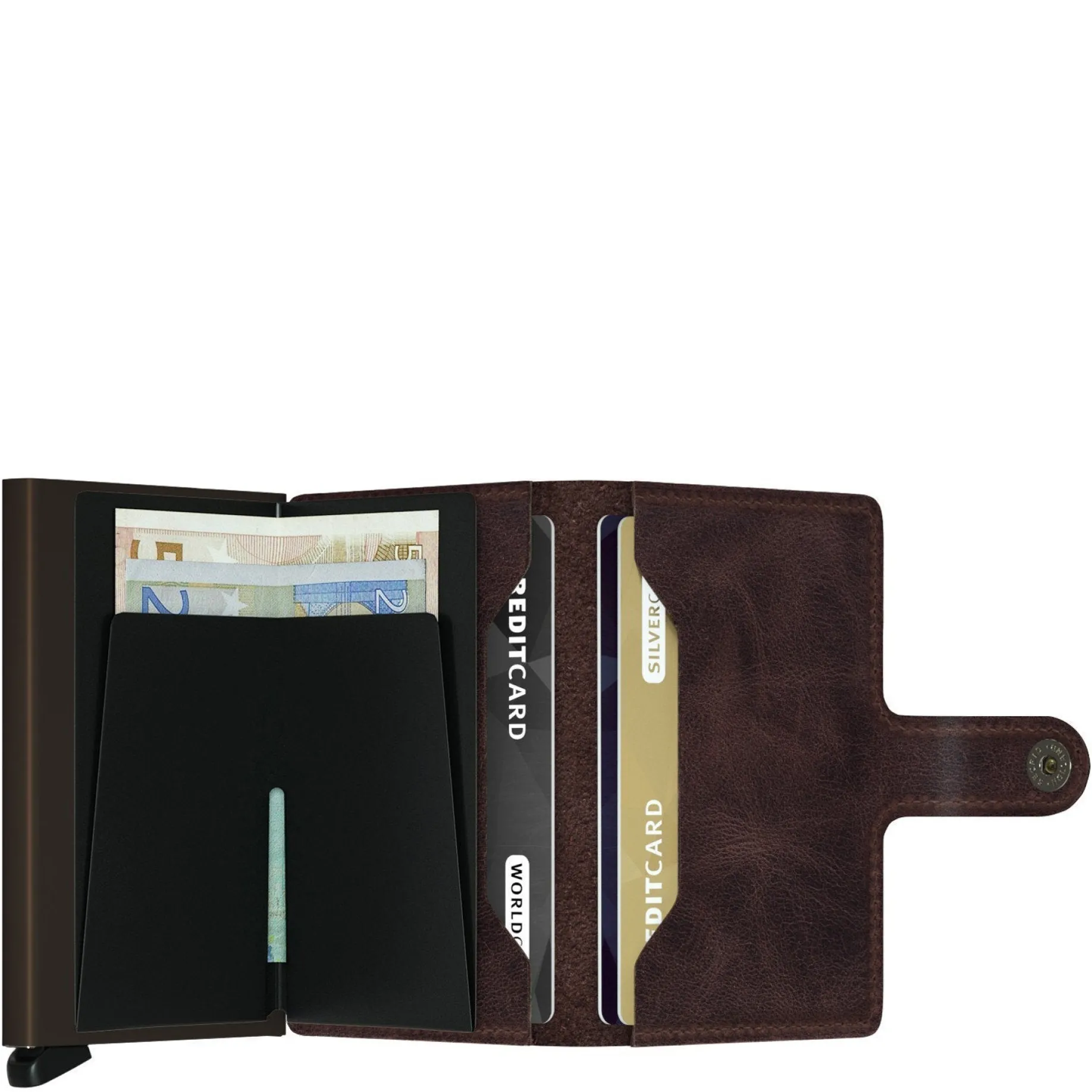 Vintage Miniwallet - Geldbörse RFID 6.5 cm (chocolate)