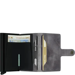 Vintage Miniwallet - Geldbörse RFID 6.5 cm (grey-black)