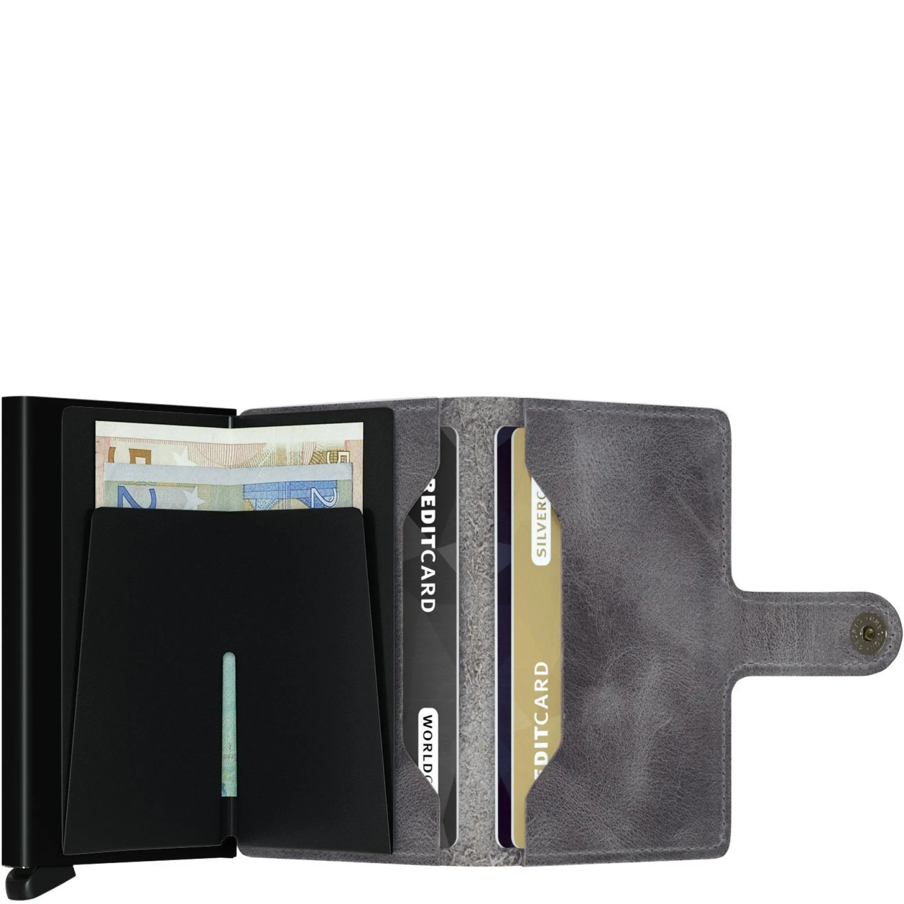 Vintage Miniwallet - Geldbörse RFID 6.5 cm (grey-black)