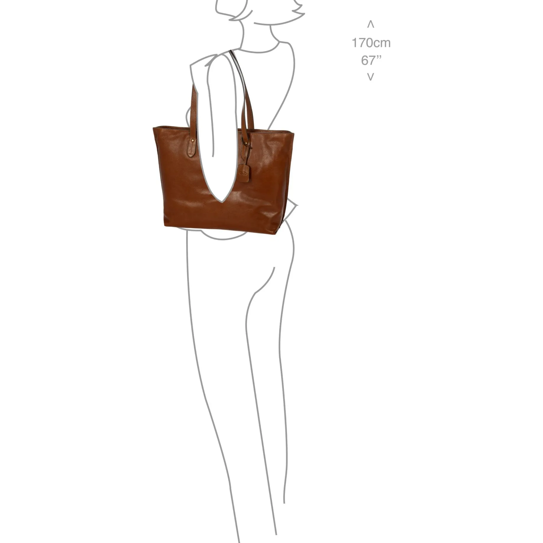 Volterra - Shopper L 35 cm (tabacco)