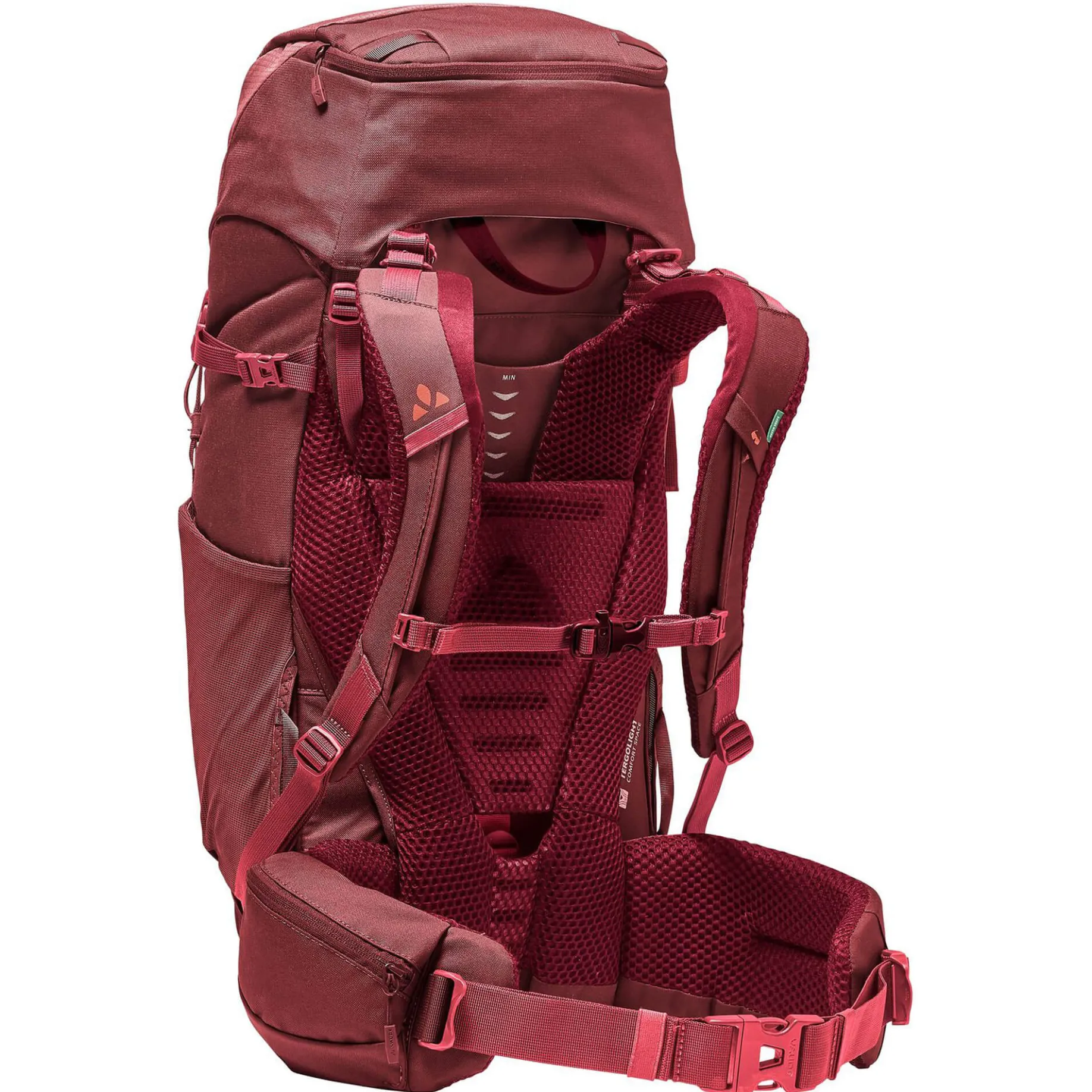Women's Asymmetric 38+8 - Wanderrucksack 65 cm (dark cherry)