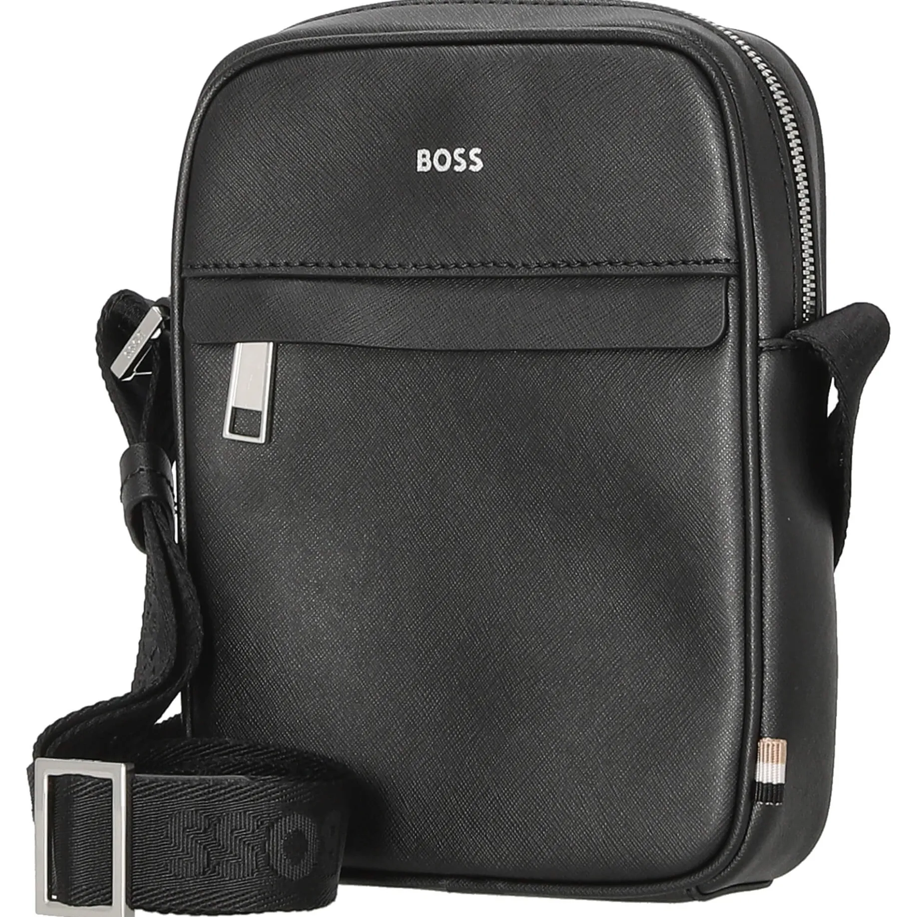 Zair Ns Zip - Umhängetasche Leder 21 cm (schwarz)