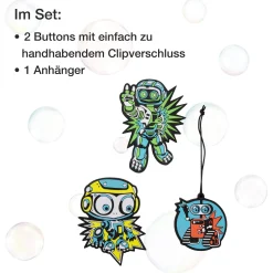 Zubehör Wechselbuttons 3tlg. (Blue Robot)